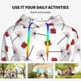 thumbnail image 4 of Honeii Ladybug With Dandelion Pattern Womens Oversized Hoodies Long Sleeve Sweatshirts Pullover Fall Outfits with Pocket-Large, 4 of 7