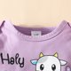thumbnail image 4 of Gibobby Conjunto de Sudadera y Leggings de Lana de manga larga para niñas con estampado de lechera de animados y pantalones de campana(Morado, 3-6 Meses), 4 of 5