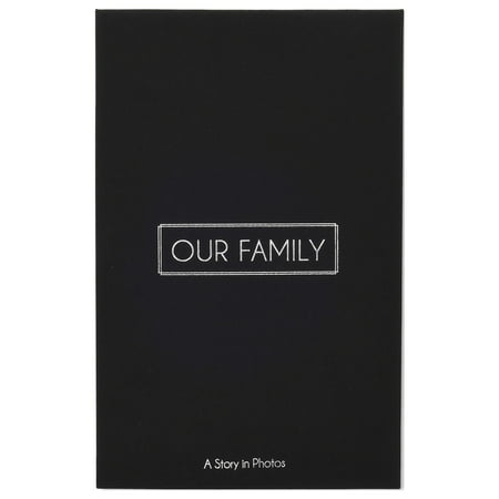 Prinz Our Family Coffee Table Photo Album, Holds 180 4x6 Photos, Black Linen