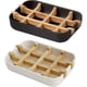 thumbnail image 1 of 2 Pack Durable Bamboo Soap Dish with Drip Tray for Bathroom Soap (Black + White), 1 of 5