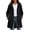 Black, variant on Staron Women's Hooded Rain Jacket Waterproof Windbreaker Lightweight Packable Outdoor Hiking Travel Casual Mid-Length Snap Button Zipper Coat Black L