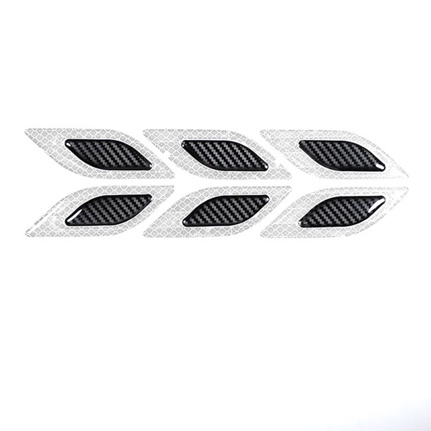 sweethay Pegatina reflectante de carcasa de coche de 6 piezas, pegatinas antideslizantes de fibra de carbono, decoración anticolisión para automóvil, Automoción decorativa y accesorios Blanco sweethay VI017626-01B