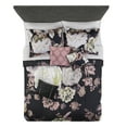 Mainstays Black Floral 10Piece Bed in a Bag Comforter Set with Sheets, Full