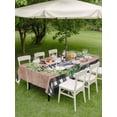 thumbnail image 3 of Grey Easter Outdoor Tablecloth - 60x84 Inch Rectangle Dining Table Cover, Spring Watercolor Bunny Flower Leaf Wood Grain Waterproof Outdoor Table Cloth with Umbrella Hole & Zipper for Picnic/Patio, 3 of 7