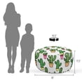 thumbnail image 4 of Cactus Pouf Cover with Zipper, Vases and Pots with Flowers Cartoon Drawing Colorful Summer Plants Design, Soft Decorative Fabric Unstuffed Case, 30" W X 17.3" L, Peach Pink Green, by Ambesonne, 4 of 5