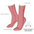 thumbnail image 4 of Cauagu Red And White Stripes Pattern Fun Novelty Crew Socks,Casual Athletic Socks Neutral Socks Cozy Crew Socks Christmas Gift, 4 of 7