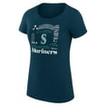 thumbnail image 2 of Women's G-III 4Her by Carl Banks Navy Seattle Mariners Super-Slim Fit Lightweight Collage Team Graphic Crew Neck T-Shirt, 2 of 5