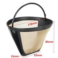 thumbnail image 6 of vlrwzc Useful Reusable 10-12 Cup Coffee Filter Permanent Cone-Style Coffee Maker Machine Filter Gold Mesh with Handle Cafe Coffees Tool, 6 of 6