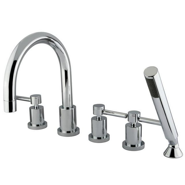 Three Handle Roman Tub Filler with Hand Shower