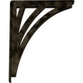 thumbnail image 4 of Ekena Millwork 2"W x 12"D x 15"H Nevio Wrought Iron Bracket, (Triple center brace), Antiqued Brass, 4 of 7