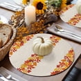thumbnail image 6 of Fall Round Placemats Set of 4 Autumn Maple Leaves Place Mats Thanksgiving Woven Placemat Autumn Leaf Linen Circle Braided Table Mat for Kitchen Dining Table Autumn Party Home Decor 15 Inch, 6 of 9