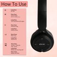 thumbnail image 6 of 2Packs Rabbit Ear Kids Wireless Headphones with Microphone,Headphones for Girls Boys for School,Volume Limiter,Teens Toddlers Wireless Headphones,for Mobile Phones/Tablet/PC,Pink&Black, 6 of 8