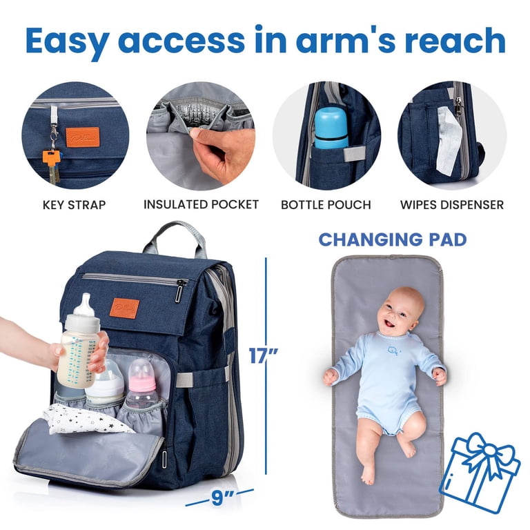 New Baby Diaper Bag Backpack, Travel Diaper Bags for Baby Girl Boy Large Capacit Narwey Baby Diaper Bag Backpack, Travel Diaper Bags for Baby  main image 2