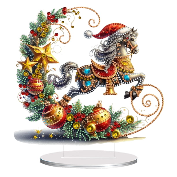 Tema Navidad Formado Especial Acrílico Los Equipos Del Ornamento La Pintura Diamante Sobremesa