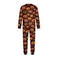 thumbnail image 5 of Halloween Family Pajamas Set Long Sleeve Crew Neck, Soft Matching Halloween Pajamas with Pumpkin Ghost Print, Cute Family Halloween Pajama Set for Party, 5 of 6
