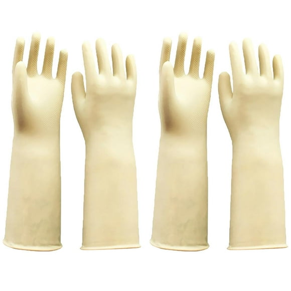 Rubber Latex Gloves White 60cm Long Gloves Gardening