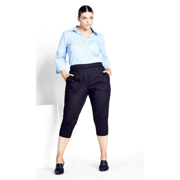 Isolde Roth Womens Plus Size Wide Cuff Crop Pants