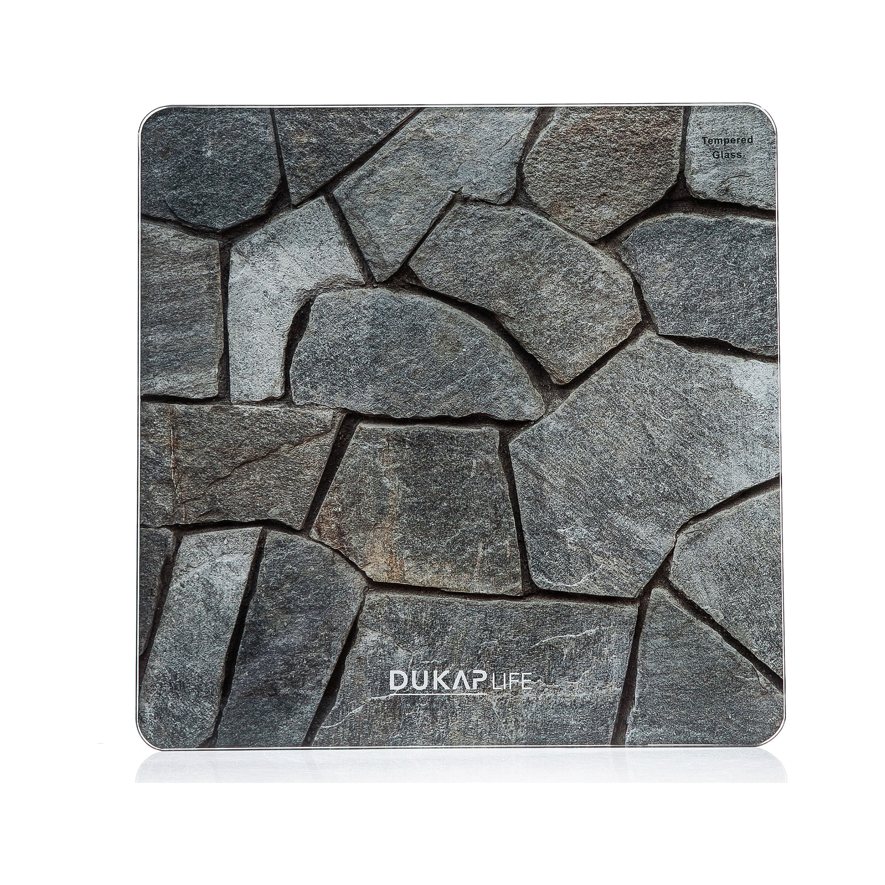 DUKAP LIFE Unique Digital Bathroom Body Weight Scale with Hidden LED Screen Display - Stone Design