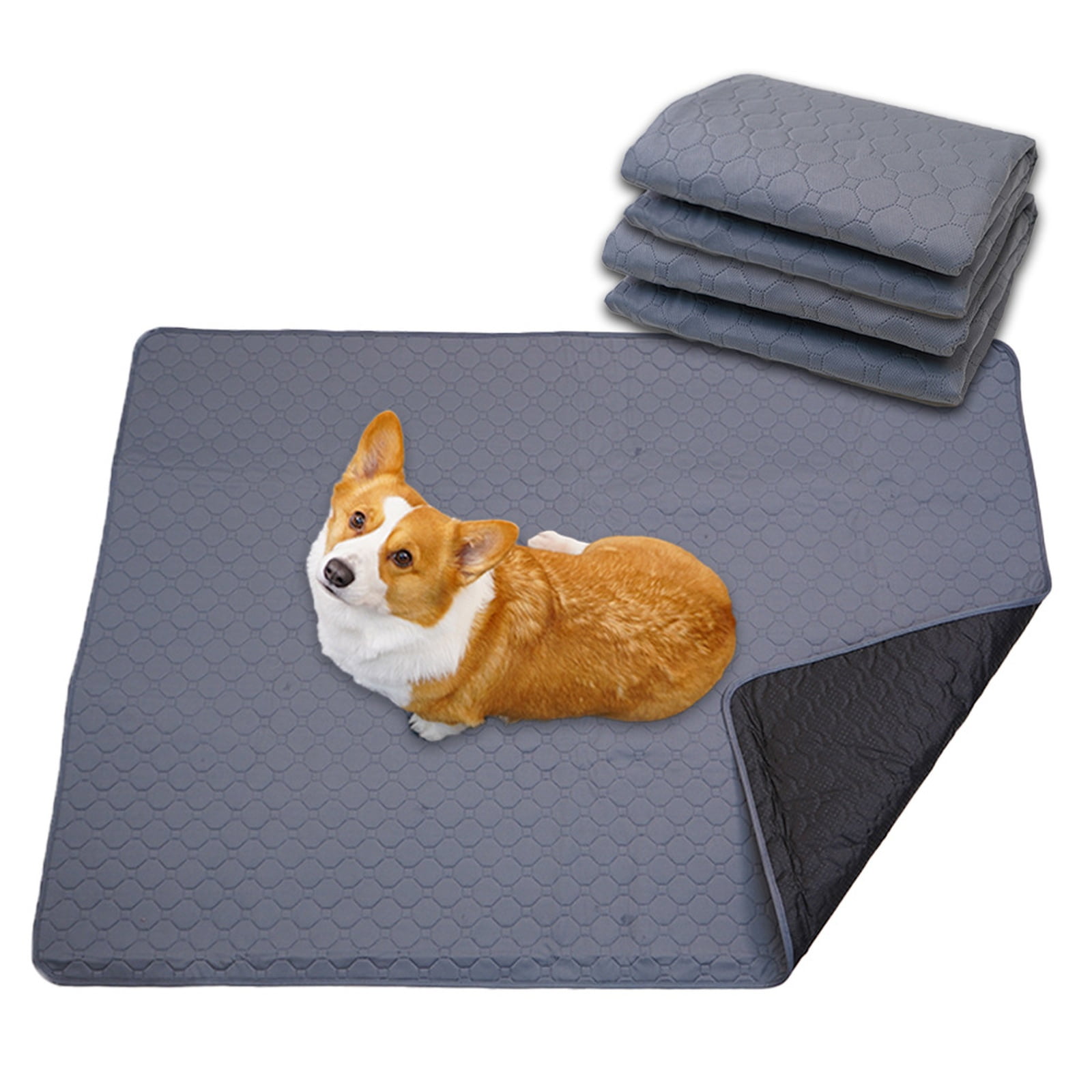 Washable Dog Pads Waterproof Reusable Dog Pee Pads Large Waterproof Pet Mat for Puppy Potty Training Dog Crate Whelping Gray Extra Large Pack of 4