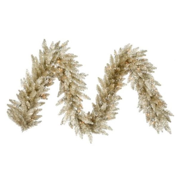 Vickerman Vickerman 9' Champagne Artificial Christmas Garland Unlit -K166414