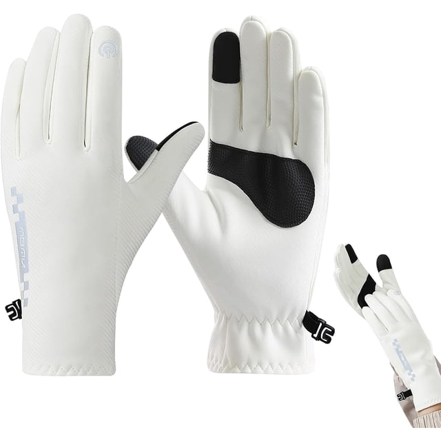 Guantes de invierno cálidos con forro polar para visualización táctil, antideslizantes, impermeables, resistentes al viento, para clima frío, esquí, conducción térmica