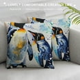 thumbnail image 3 of Creowell Decorative Throw Pillow Cover,Watercolor Penguin Mom and Baby  Throw Pillow Case Cushion Cover Home Décor Sofa Decorative Pillow  White, 3 of 5