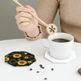 thumbnail image 6 of Disketp Sunflowers Funny Coasters,4 Pcs Leather Coasters With Holder, Perfect Housewarming Hostess Gifts,Protect Furniture From Water Marks Scratch, 6 of 9