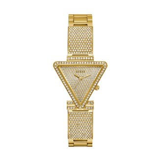 Gold Tone Glitter Dial Bracelet Watch Baguette Crystal Indicies Gift For Her NEW G by GUESS Women main image 3