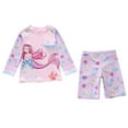 thumbnail image 5 of Gelikeya Girls Bathing Suits Size 10-12 Toddler Girl Swimsuit Long Sleeve Cartoon Character Graphic Prints Summer Beach Swimming Suit (Tweens, R01 Light Purple, 10-12 Years), 5 of 7