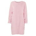 thumbnail image 4 of HNMKIU Womens Solid Color Crew Neck Long Sleeve Knitted Sweater Dress for Ladies Soft Comfortable and Versatile Pink-B,XXXXL, 4 of 6