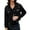 Black, variant on Women's Oversized Denim Jacket Embroidered Pearls Beading Jeans Coat White XXXXXL