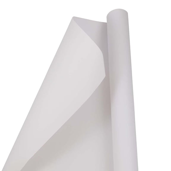 JAM Paper Matte White Holiday Gift Wrap Paper, 25 sq ft.