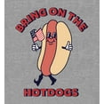 thumbnail image 2 of Americana Bring On The Hotdogs Crew Neck Long Sleeve Heather Gray Adult Tee
-3XL, 2 of 3