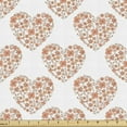 thumbnail image 1 of Floral Fabric by the Yard, Illustration of Heart Silhouettes Formed of Blooming Flowers, Decorative Upholstery Fabric for Sofas and Home Accents, Salmon Pale Sepia by Ambesonne, 1 of 5