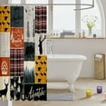 thumbnail image 3 of Rustic Farmhouse Waterproof Bathroom Curtains 72" W X 84" L, Retro Cabin Lodge Shower Curtain Woodland Bear Deer Bath Curtain Teens Adult, Vintage Checkered Buffalo Shower Stall Curtain, 3 of 4