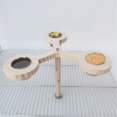 thumbnail image 2 of Percha para pájaros con 3 tazas de plato de alimentación de pájaros de acero inoxidable, jaula para loros, rama superior, comedero para pájaros de pie, cuencos de agua para comida de loros, 2 of 4
