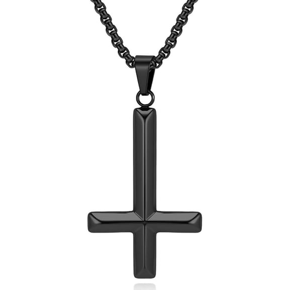 Zephyriana Stainless Steel Men's Women's Personality Inverted Cross Rhombus Smooth Retro Elegant Minimalist Style Gift Necklace
