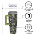 thumbnail image 4 of 40oz Tumbler with Handle and Straw, Vacuum Insulated Stainless Steel Travel Mug, Fits Car Cup Holder, Camo Print, 4 of 6