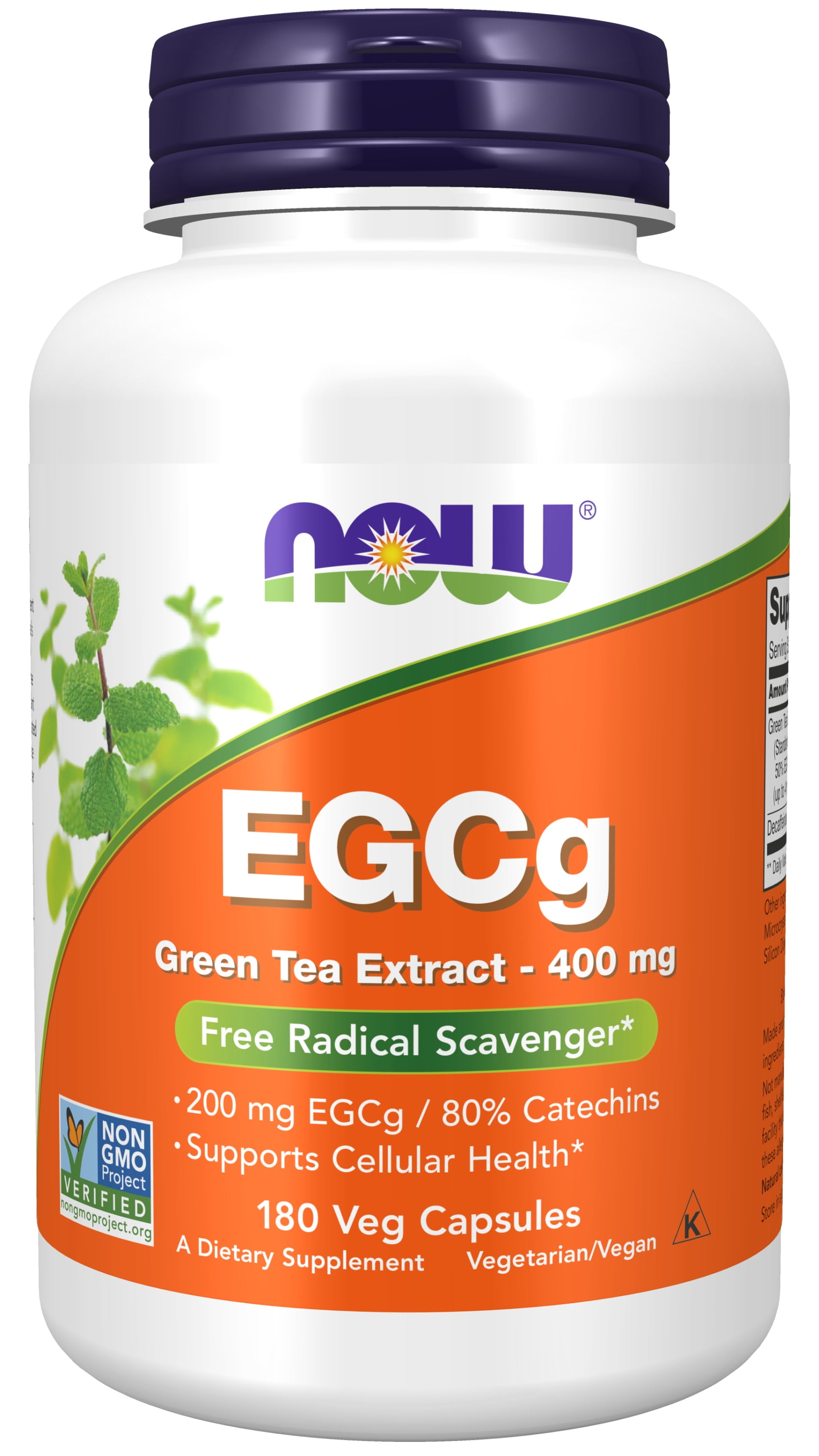 NOW Supplements, EGCg Green Tea Extract 400 mg, Free Radical Scavenger*, 180 Veg Capsules