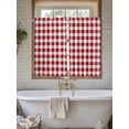 thumbnail image 7 of Tier Curtains 45 Inches Long, Farmhouse Buffalo Plaid Window Treatment Curtain Drapes, Red White Checkered Window Half Privacy Curtains for Bedroom Bathroom, 42"x45", 2 Panels, 7 of 7