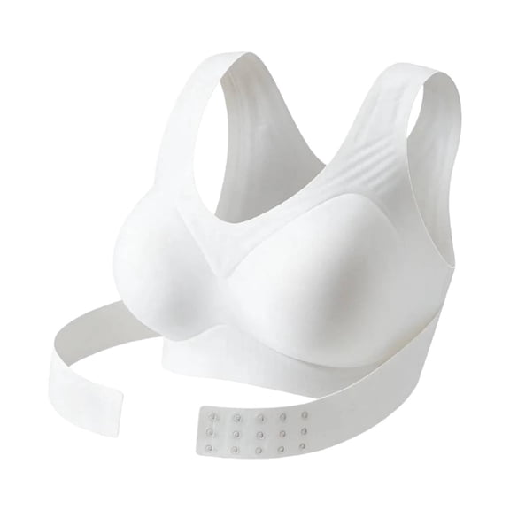 ZNQHFRE Women Bra Front Closure Wireless Bralette, Full Coverage Back Everyday Underwear White L