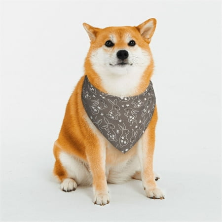 Honeii Retro Bunny Print Pet Scarf Dog Bandanas for Dogs Triangle Dog Scarfs Bandana Pet Cute Scarf Bibs for Small Medium Dogs and Cat-