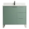 thumbnail image 2 of Fine Fixtures Opulence Collection 36 in. W x 18 in. D x 33 in. H Bathroom Vanity in Mint Green with White Carrara Sintered Stone Sink - Chrome hardware, 2 of 7