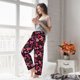 thumbnail image 5 of Balery Various pink and red Bow knots Pantalones de pijama para mujer, pijamas ultraligeros, pantalones de estar por casa-Small, 5 of 6