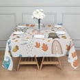 thumbnail image 3 of White Boho Bohemia Rainbow Autumn Leaves Trees Pattern Square Tablecloth,Waterproof Square Table Cover,Wipeable Spillproof Washable Table Cover for Home Kitchen Party Decor 60"x60"(152x152cm), 3 of 6