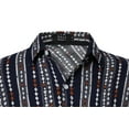 thumbnail image 4 of SSLR Hawaiian Shirt for Men Striped Shirt Casual Short Sleeve Button Down Shirts, 4 of 8