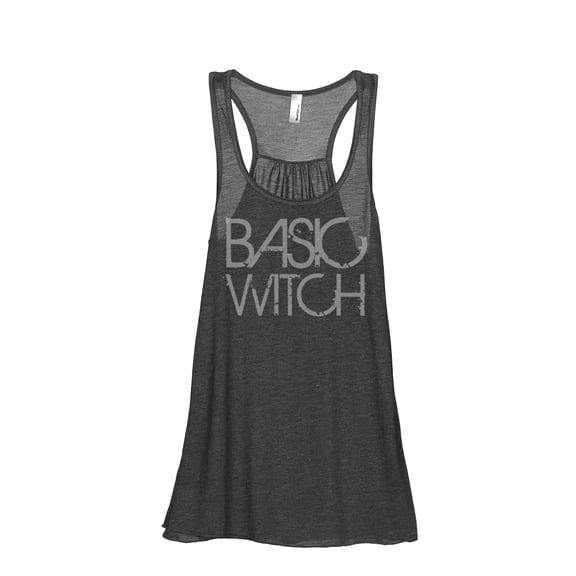 Thread Tank Basic Witch Women's Sleeveless Flowy Racerback Tank Top Charcoal Small