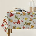 thumbnail image 1 of Thanksgiving Tablecloth Fall Maple Leaves Polyester Table Cover Watercolor Fall Pumpkins Berry Table Cloth Farm Harvest Autumn Falling Leaves Table Cover for Autumn Harvest (Rectangle, 60"×102"), 1 of 5