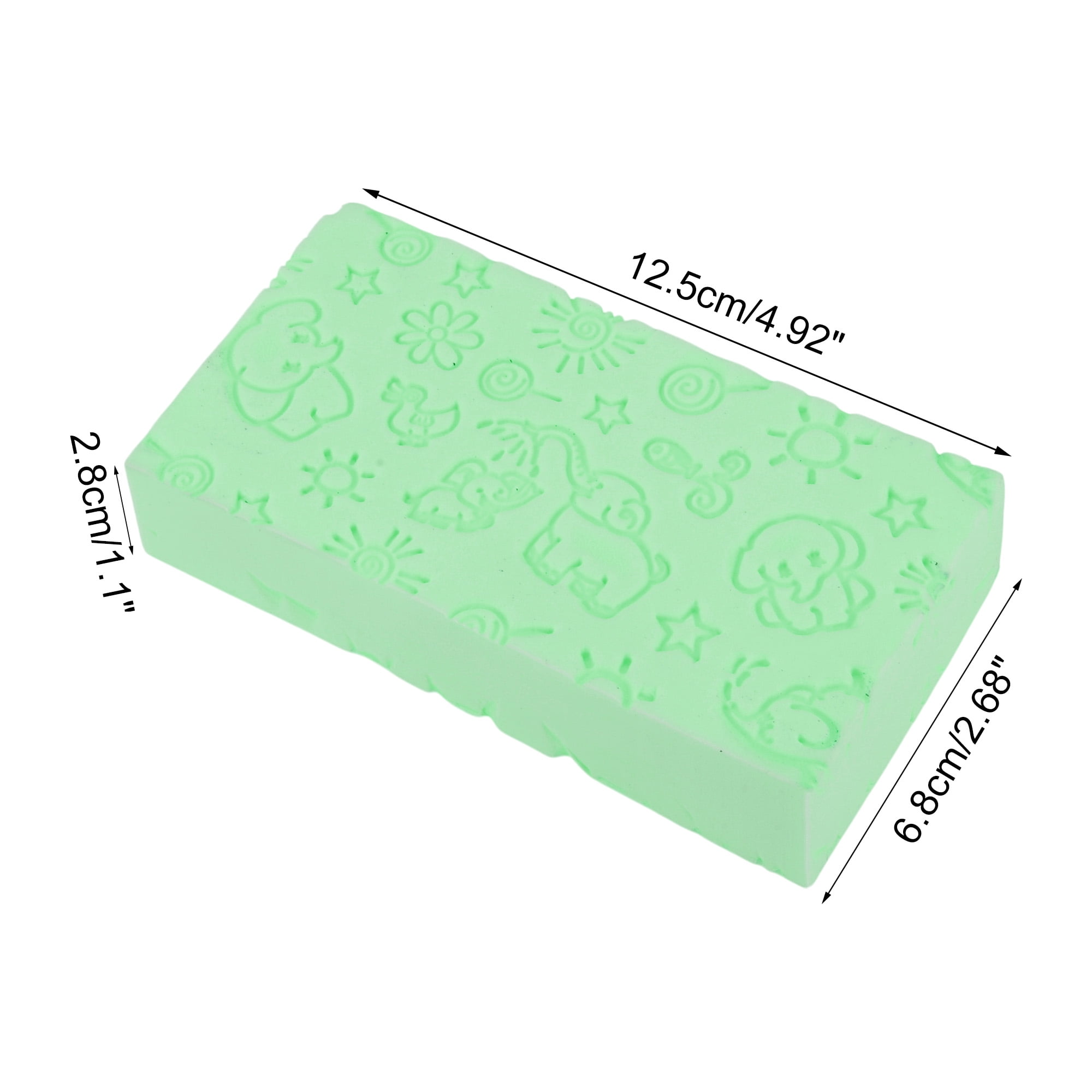 Unique Bargains Elephant Pattern Bath Sponge Body Scrubber 1 Pc Green