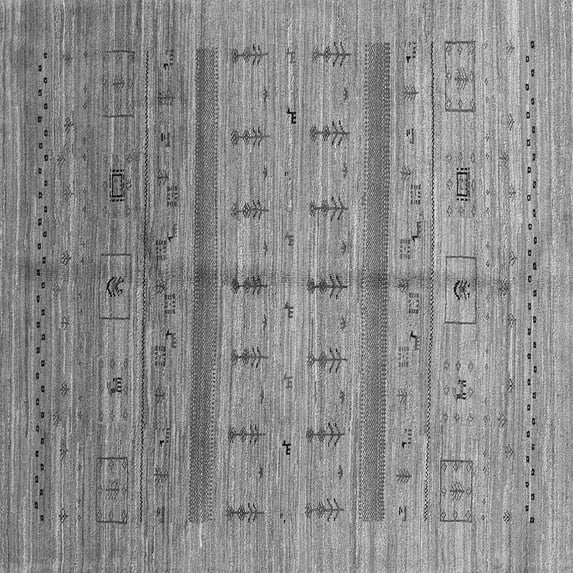 Ahgly Company Indoor Square Abstract Gray Contemporary Area Rugs, 6' Square